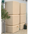 2x 750L Tall Water Butts Sandstone