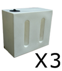 3 x 750 Litre water tanks