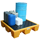 4 Drum Plastic Spill Pallet - PE Grid