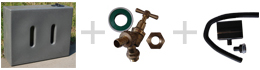 400 Litre Water Butt Millstone Grit + Tap Kit + Rain Divertor