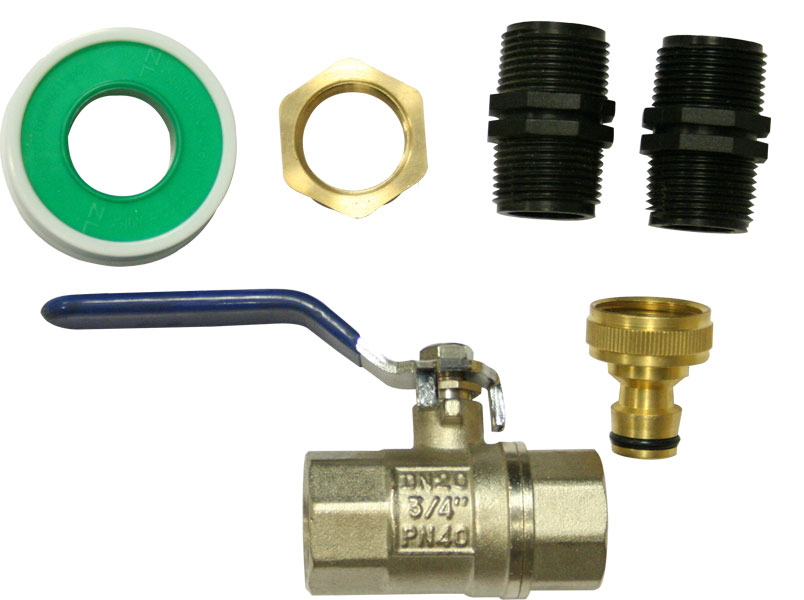 3/4 Shut Off Tap Kit c/w Hose Connector