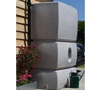 Tall Water Butt 1500 Litres In White Marble