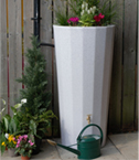 Large Metropolitan Water Butt Planter In White Marble