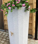 Ecosure Water Butt Planter White Marble
