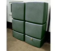 2 x EcoPillar 800L Water Butts - Green Marble