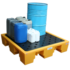 Ecosure 4 Drum Plastic Spill Pallet - PE Grid