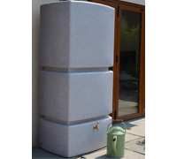 EcoPillar 800L Tall Water Butt - White Marble