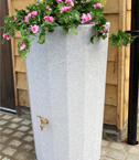 Ecosure Water Butt Planter White Marble